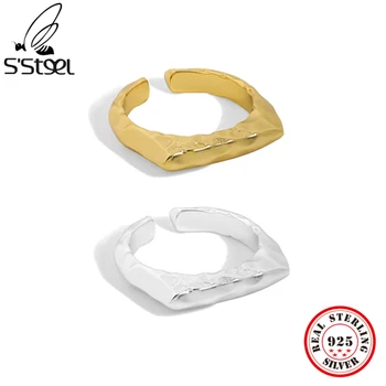 S'STEEL 925 Sterling Hõbe korea Disain Minimalistlik Avamine Ringi Kingitused Naistele Kaasamine Reguleeritav Aksessuaarid Ehted