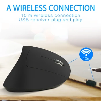 Juhtmeta Hiir Vertikaalne Gaming Mouse USB Arvuti Hiired Ergonoomiline Töölaud Püsti Hiirt, 1600DPI ARVUTI Sülearvuti Office-Kodu