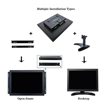 ZHIXIANDA 19 Tolline Metallist 1280*1024 LCD LED Ekraan HDMI VGA BNC USB AV Sisend Avatud Raam Tööstus Jälgida