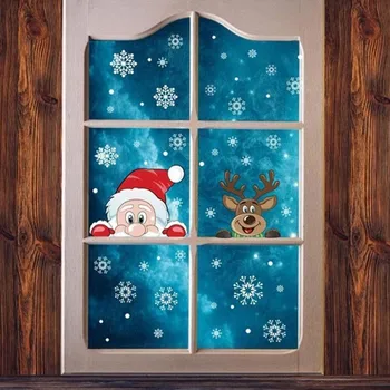 Santa Põder Jõulud PVC Staatiline Kleebis Home Windows Lible Seina Kleebis Uue Aasta Pidu Klaas Kleit üles Ehteid 20*30 CM