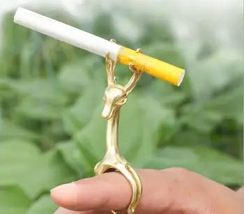 Retro Sigareti Omanik Suitsu Ringi Hammas Sõrme Clip Pronks Avamine Reguleeritav Sigaretid Omanik Suitsetamine Tarvikud Kingitus