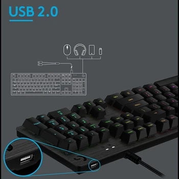 Logitech Klaviatuur G512 LIGHTSYNC 104 Võtmed Traadiga Backlight mehaaniline klaviatuur süsiniku täis funktsiooniklahvid pc gaming klaviatuuri