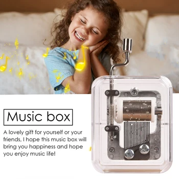 Mini Muusika Box Käsitsi Käivitamine Muusika Liikumine Läbipaistev DIY Muusika Box Jõulud Kingitus Häid Jõule Erinevaid Muusika