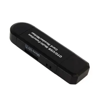 Micro-USB OTG USB 2.0 Adapter SD/Micro SD-Kaardi Lugeja Koos USB2.0 & Micro-USB-Ühenduspesa Android Tabletid OTG Funktsioon
