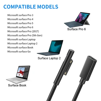 USB Tüüp C PD 15V Toide Laadija Adapter Converter laadimiskaabel (Surface Pro 7/6/5/4/3/GO/RAAMAT Sülearvuti 1/2