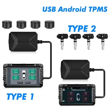 Smart Auto Android TPMS Auto Raadio DVD Mängija rehvirõhu Jälgimise Süsteem Varurehv Sisemine Väline Andur USB TMPS