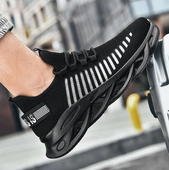 Uus võre kerge pits-up kingad trendikas mood meeste kingad väljas vabaaja jalatsid Sport kingad Meeste vett hülgav Tossud