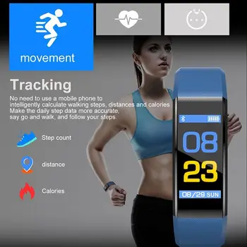 115 Pluss Smart Watch Bluetooth Sport Kellad Tervise Smart Käepaela Südame Löögisageduse Fitness Pedometer Käevõru Veekindel Mehi Vaadata