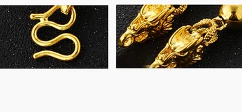 Luksus 24K Gold Dragon Pea Tahke Helmed Kaelakee Keti Meeste Pulmad Engagement Ehted Peen Puhas Trahvi Aastapäeva Kingitus