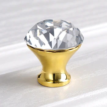96/128mm Auk Keskused Crystal Sahtel Tõmbab Kummut Käepidemed Kroomitud Kuld Kaasaegne Crystal Kapp Käepide