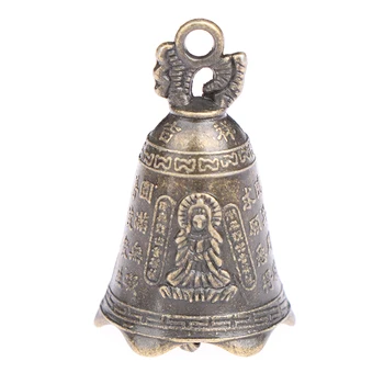 Ühe Või 2tk Antiik Bell Hiina Mini Skulptuur Palvetada Guanyin Buddha Bell Shui Feng Bell