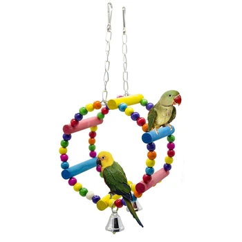 Birds mänguasjad ring ringi rõngad ronida puuvillane köis mänguasjad hammustada puuvillane köis kiik papagoi Puuri Bell mänguasi Pet mänguasi