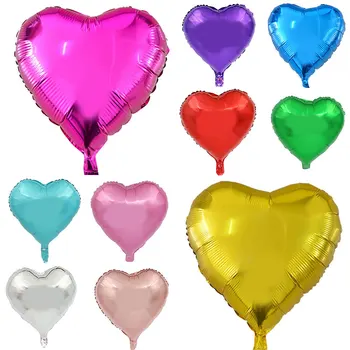 1tk 18 Tolline Värviline Süda Alumiinium Foolium Õhupallid Jaoks Sünnipäeva Teenetemärkide Lapsed Täiskasvanud Pulmad Valentine ' s Day Kolbides