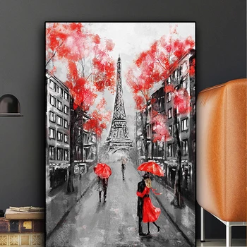 Põhjamaade Paar Prantsusmaal Pariisi Torni Seina Art Lõuend Maalisid Plakateid Pildid Seina Decor Pilt Lilled Esteetiline Kodu Kaunistamiseks