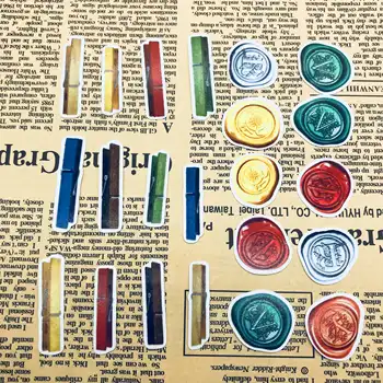 52Pcs/Pack Vintage-Clip-Sealing Wax Kleebis DIY Käsitöö Scrapbooking Album Junk Teataja Planeerija Dekoratiivsed Kleebised