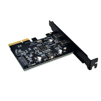 USB-3.1-Type-C-2-Port Expansion Card PCI-E 4X USB-3.1 Gen2 10Gbps USB-C Adapter ASMedia ASM3142 Kiibistik Desktop-SCLL