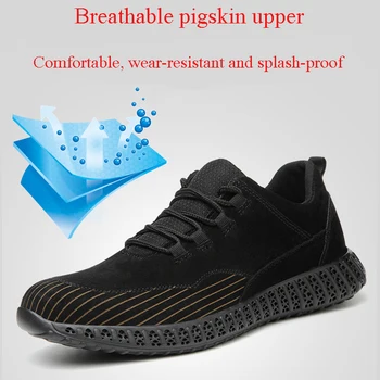 Veiligheid Werkschoenen Antislip Ademend Werkschoenen Mannen Voor Werk Tossud Anti-Lek Onverwoestbaar Schoenen