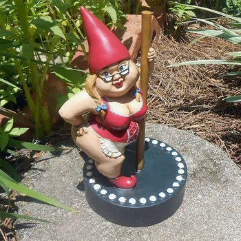 Aed Pole Tantsimine Gnome Vaik Gnomes Kuju Indoor/outdoor Skulptuur Terrass, Hoovis Või Muru 17cm Aia Kaunistamiseks Väljas