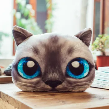 3D kass padi realistlik simulatsioon kass, pea -, plüüš-mänguasi pere auto office padi siesta padi loominguline kingitus 2 Suurus
