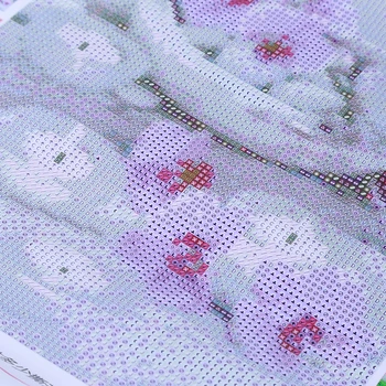 DIY Diamond Maali ristpistes Zen Orhidee Diamond Tikandid Lilled Crystal Ring Diamond Mosaiik Pilte Näputöö