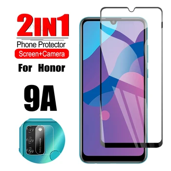 2 in 1 Screen Täielikult Katta Klaasi Huawei Honor 9A 9C Telefon Plahvatus-Tõend Ohutuse Karastatud Klaas Kaamera Objektiiv Film Honar 9S