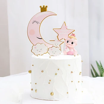 Sweet Dream King Crown Kuu Star Pilv Happy Birthday Cake Torukübar Childs Kasuks Partei Asjade Candy Bar Magustoit Teenetemärgi