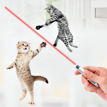 Laser naljakas kass kinni 2 In 1 Punane Laser Pointer Pen Koos Valge LED Valgus Lapsed Mängida Kassi Mänguasi (Aku Tasuta) Juhuslik Värv