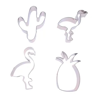 1 tk Armas Flamingo Ananassi Roostevabast Terasest Fondant Kook Biskviit Hallituse DIY 3D Saia Cookie Cutters Kook Dekoreerimiseks Vahendid
