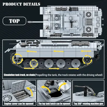 BZDA WW2 Sõjalise Seeria Tank Tank Leopard ehitusplokid Main Battle Tank, Mänguasjad, Käsitöö tenchic Tank Mudel Tellised Lapsed Kingitusi