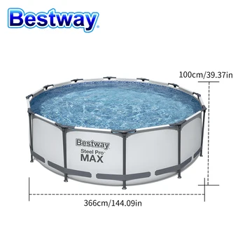 Way Bassein 56418 3.66 m(12ft) Teras Pro Max Ring Kaadri Lihtne Seadke veepaak koos Filtri ja Pumba 9150L Võimsus Täiskasvanutele Pere