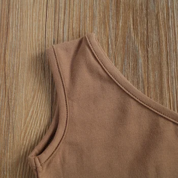 Beebi Tüdrukud Fashion 2-osaline Komplekt Komplekt Ühe Õla Värviga Tops+Püksid Komplekt