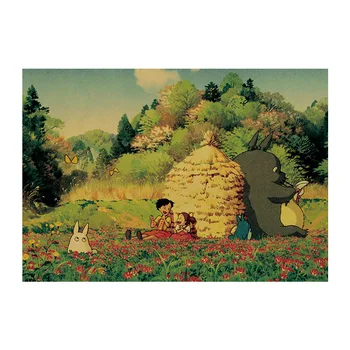 AIMEER Anime Hayao Miyazaki klassikaline film Minu Naaber Totoro L stiilis jõupaber retro plakat, kohvik ja baar decor maali 35*51cm