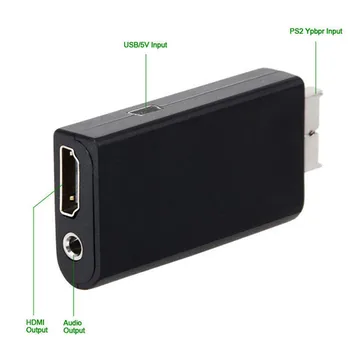 PS2 HDMI Konverter HD-Line Audio Adapter, AV-Sisend HDMI-3,5 mm Audio/Video Signaali Väljund Kaabel PS2 HDTV Ekraan