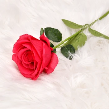 1 filiaali 50cm Kunstlik Roos Lille Pulm Kodu Kaunistamiseks Võltsitud Lilled DIY emadepäeva seina riputamise decor punane roos