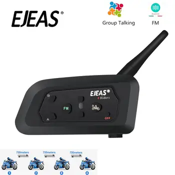 EJEAS V4 Pro Intercom Moto Kiiver Bluetooth-Peakomplekti 850mAh 4 Inimest Cascos Inalambricos Veekindel Kõlar FM-Raadio