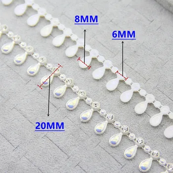 1Meter Crystal Simuleeritud Pearl Helmed Keti DIY Poole Käsitöö Pakkumise Rant Vanik Lilled Umbrohutõrje Riided Sündmus Decor Tarvikud