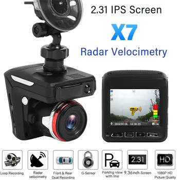 X7 2 in 1 Car DVR Kriips Cam radariavastaja 2.31 tolline IPS Ekraan HD Armatuurlaua Kaamera Sõiduk Anti-Radar-Detektor, Voolu Kiirus