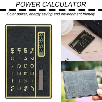 8-Kohaline Ultra Õhuke Päikeseenergia Kalkulaator, millel on Puutetundlik Krediitkaardi Disain Portable Mini Kalkulaator Business School