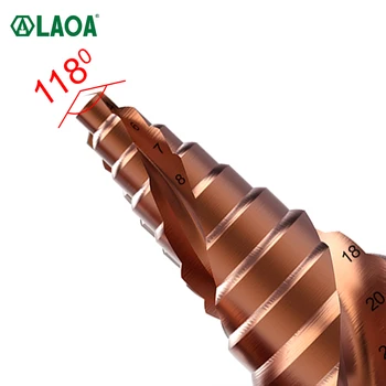 LAOA Pagoda Step Drill Bit 3-13mm 4-22mm 4-32mm HSS-CO M35 Hex Kolmnurk Spiraalsed Sooned Puit, Metall Auk Lõikur Puurimine Tööriistade Komplekt