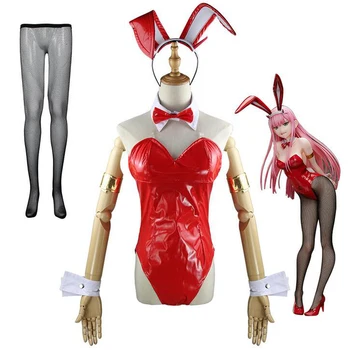Null Kaks Cosplay Naiste Seksikas Kostüüm KALLIS aastal FRANXX Anime Kostüüm 02 Bunny Tüdruk Jumpsuits Naiste Sugu Jumpsuits