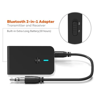 3 in 1 Juhtmevaba Bluetooth 5.0 Saatja Laetav Vastuvõtja TV, Arvuti, Auto Kõlarid, 3,5 mm AUX-Hi-Fi Music Audio