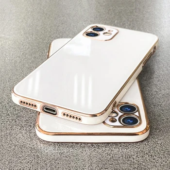 Luksus Katmine Ruudu Raami 6D Bling Pehmest Silikoonist Case for iPhone 11 12 Pro Max Mini X-XR, XS 7 8 Plus SE 2020 Põrutuskindel Kate
