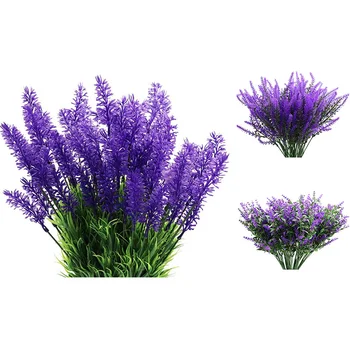 10 Kimbud tehislilled-Lavendel Lilled, Väljas UV Võltsitud Lilli, Ei Fade Faux Plastikust Lilled
