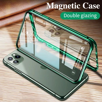 Metallide Magnetilised Adsorptsiooni Case For iPhone 11 Pro X XS Max XR Kahepoolne Klaasist Magnet Kate iPhone XR 7 8 6 6s Plus Se 2020