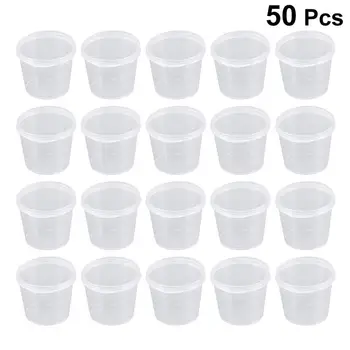 50TK 25ml või 40ml Ühekordsed Plastikust Osa Tassi Selge Osa Konteiner Kaaned Jelly Jogurt Mousses Kastmega