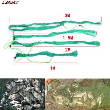 Super Pikk 3m/2m/1.5 m/1m Paks Traat Tehtud Fishing Net Kott Kala Silma Kaitse Tasku Net kalastustarbed