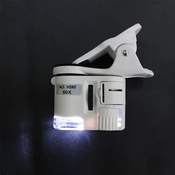 2021 Uus Mini Mikroskoobi Mobiiltelefoni Kaamera Universaalne Macro Objektiiv Koos LED Lamp Zoom Kaamera Klamber 60X Digitaalne