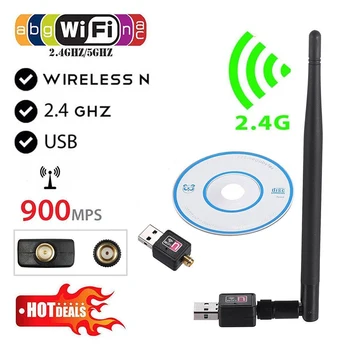 USB-NIC 900Mbps WIFI Traadita Vastuvõtja Mini Adapter Dongle Võrgu LAN-Kaardi Antenni 1tk