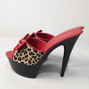 Suvel vibu teenetemärgi leopard printida lappima, 13-20 cm, seksikas mudel etapp masti etendus -, tantsu kingad