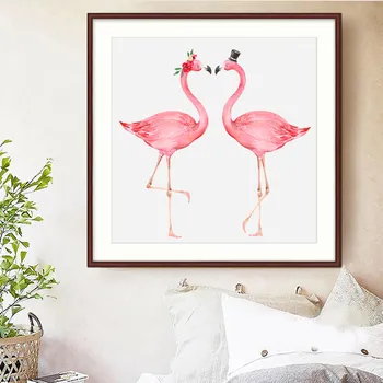 Näputöö diamond tikandid Hot müük 3D diamond maali Flamingo paar mosaiik pilt käsitöö rhinestone Home decor